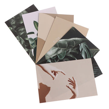boho aesthetic tropical leaves and brown abstract prints wall collage poster cards roomtery