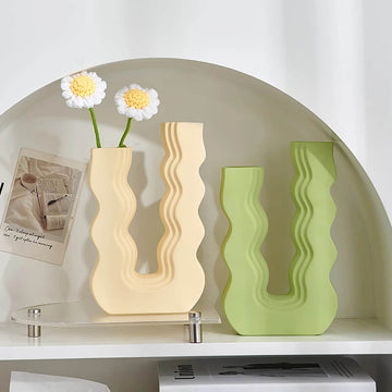 pastel wavy u shaped vase danish pastel aesthetic decor roomtery