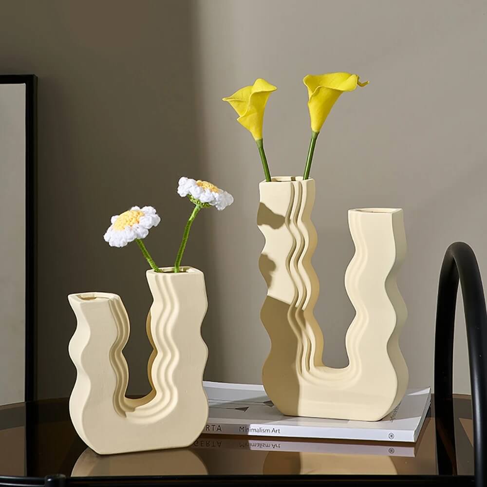 pastel wavy u shaped vase danish pastel aesthetic decor roomtery