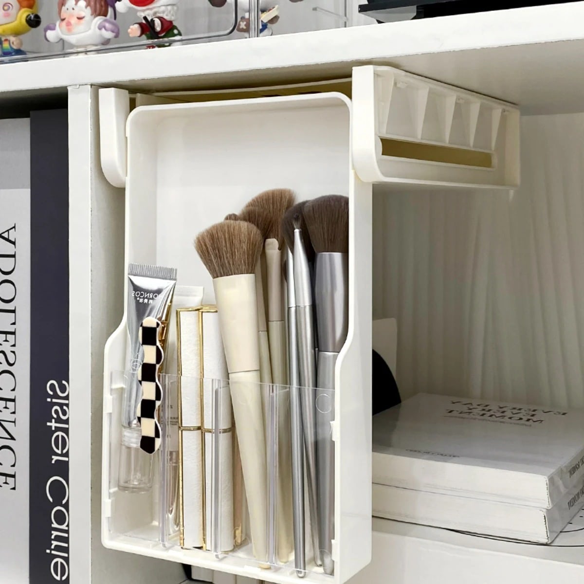 under table stationary and cosmetics storage invisible drawer roomtery