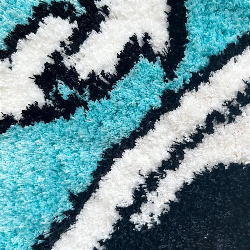 reverse card fluffy accent rug