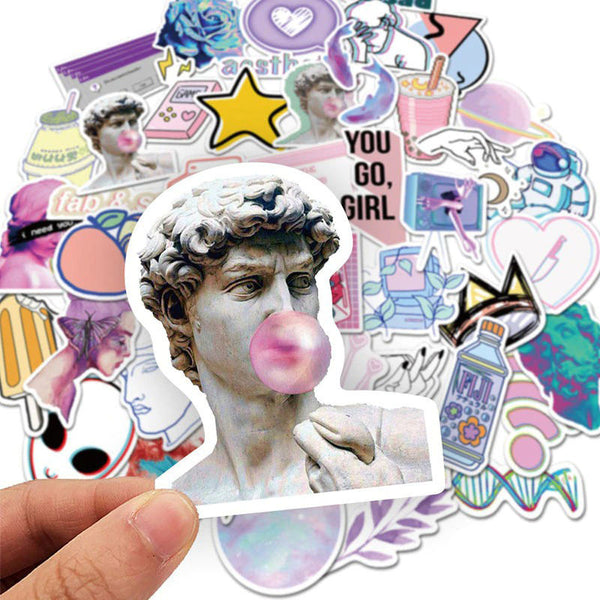 Vaporwave David Sticker Pack - Shop Online on roomtery
