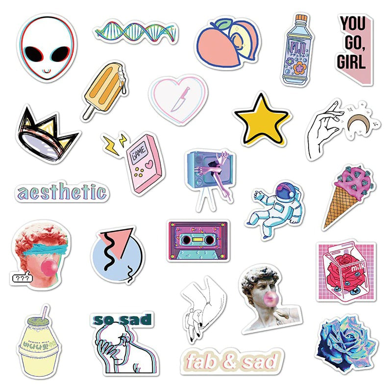 Cottagecore Aesthetic Vintage Sticker Pack - Shop Online on roomtery