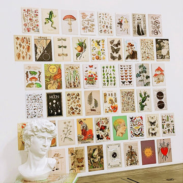 Retro Botanical Wall Collage Cards