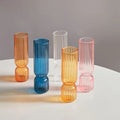 vintage retro aesthetic striped tower glass vase roomtery