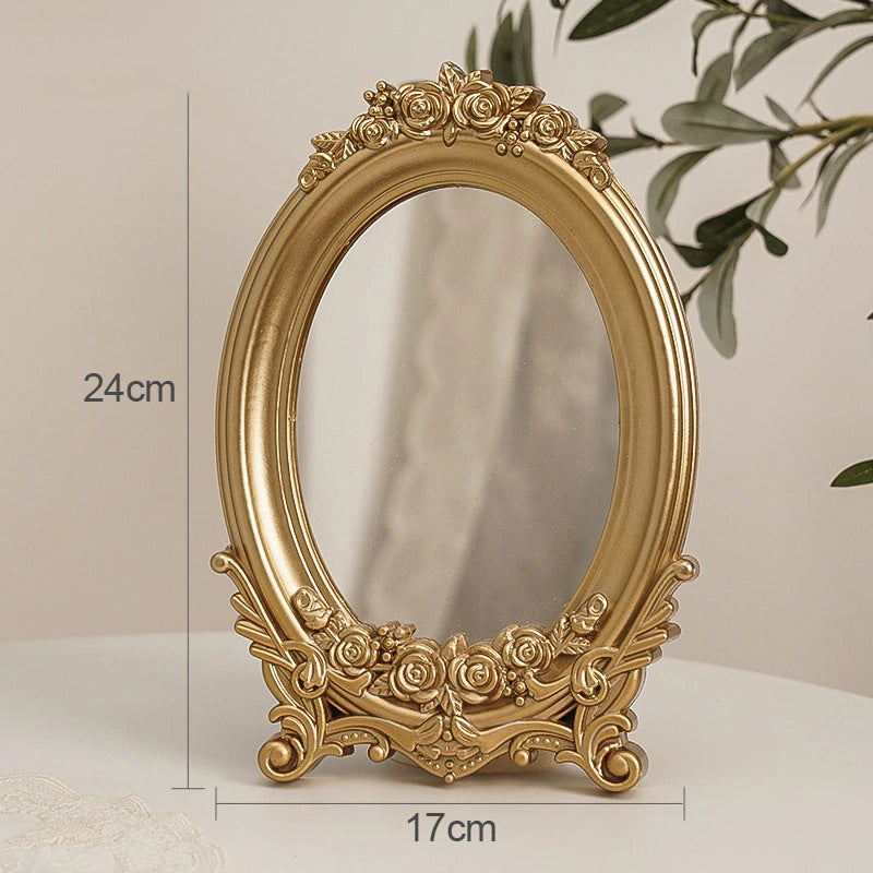 vintage golden openwork art hoe cottagecore aesthetic decor mirror roomtery