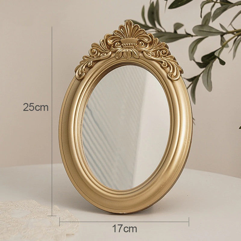GILDED WOOD MIRROR IN CIRCULAR SHAPE WITH CARVED DECORAT…