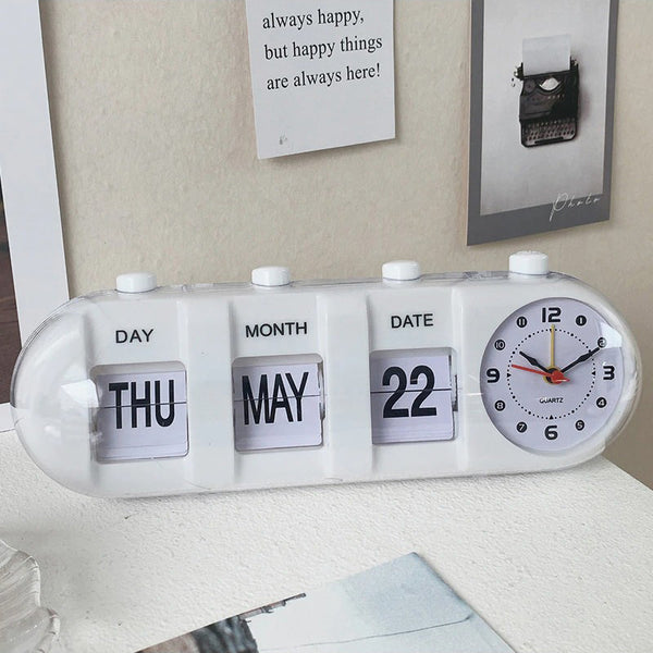Vintage Mechanical Flip Clock Aesthetic Room Desk Decor roomtery