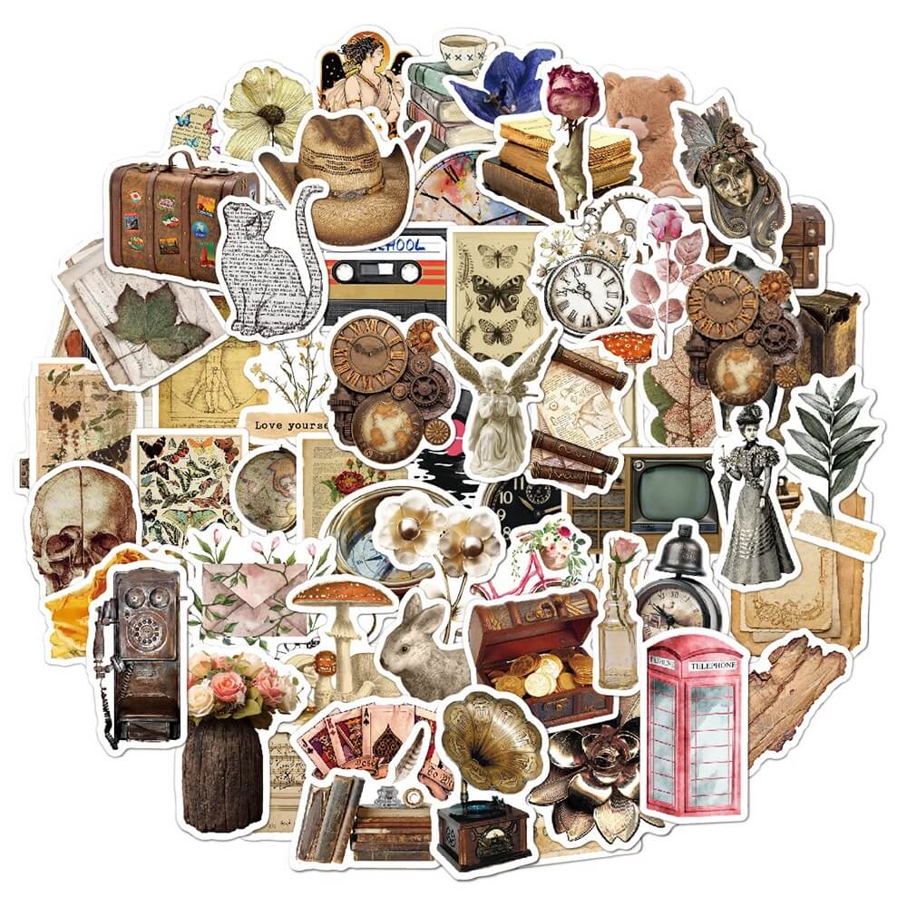 Cottagecore Aesthetic Vintage Sticker Pack - Shop Online on roomtery