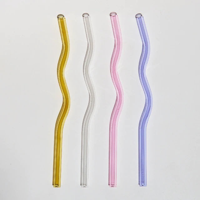 wavy pastel glass straws danish pastel aesthetic decor roomtery