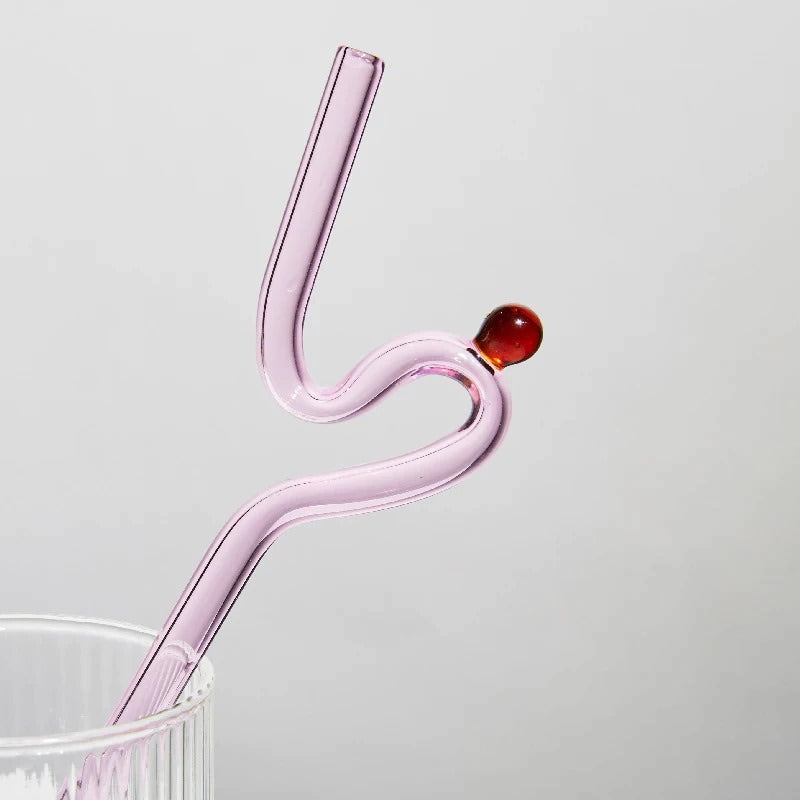 Pastel Glass Wavy Straws - Shop Online on roomtery