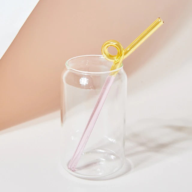 Wavy Glass Straw Set