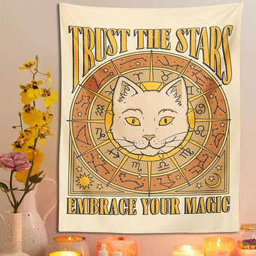 Trust The Stars Cat Tapestry
