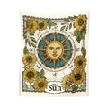 wind rose sun with sunflowers boho aesthetic wall tapestry print roomtery