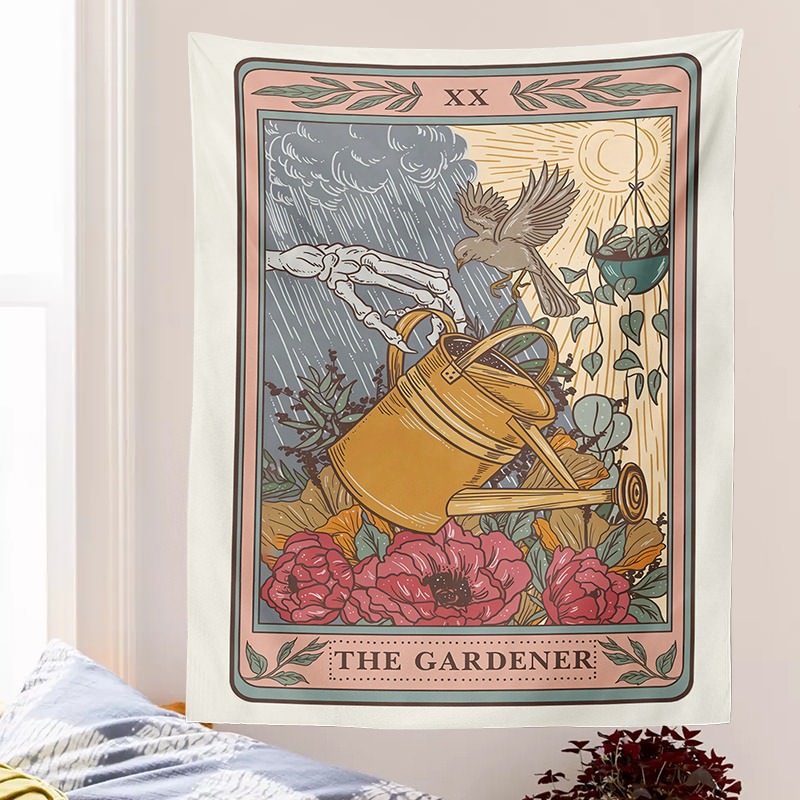 witchcore aesthetic tarot style wall tapestry hanging wall art print roomtery