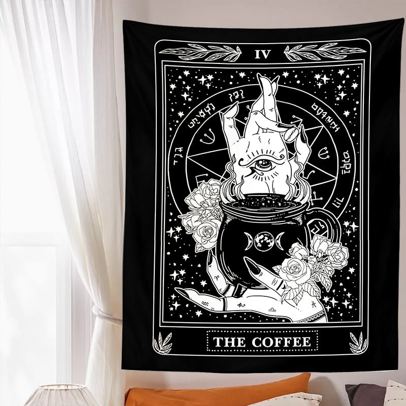 witchy tarot style aesthetic pastel colors wall tapestry hanging art roomtery