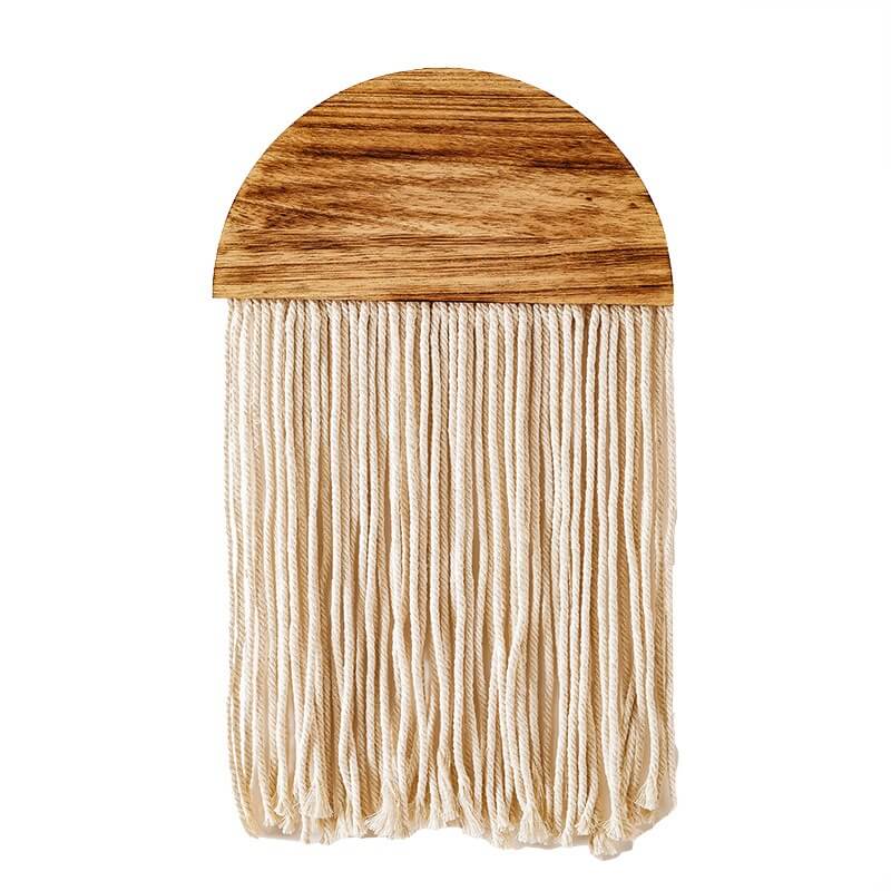 wooden macrame semicircle aesthetic wall hanging decor