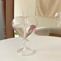 y2k aesthetic heart shaped clear glass vase for scents and flower room accents and decor roomtery