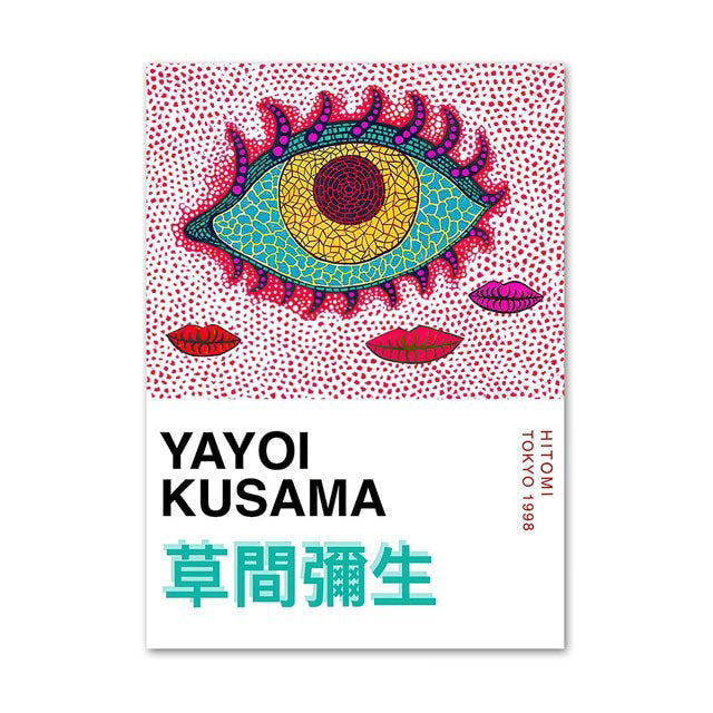 yayoi kusama art work canvas wall art aesthetic poster roomtery