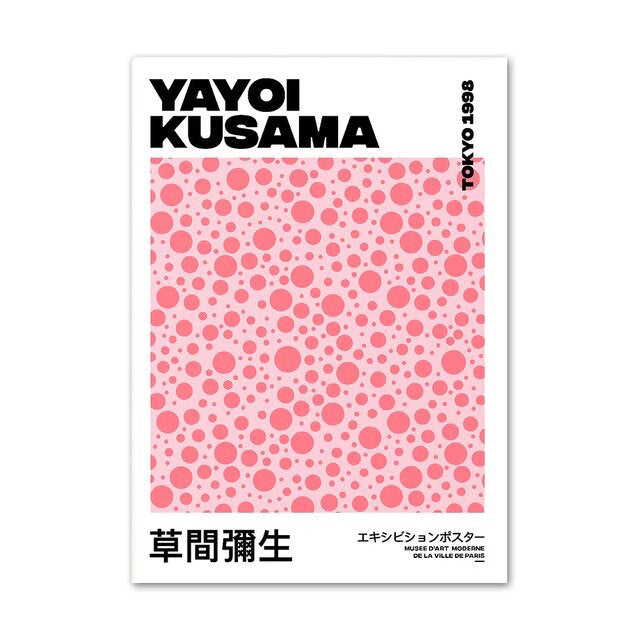 yayoi kusama art work canvas wall art aesthetic poster roomtery