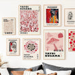 Black & Red Dotted Art Gallery Wall Canvas Posters